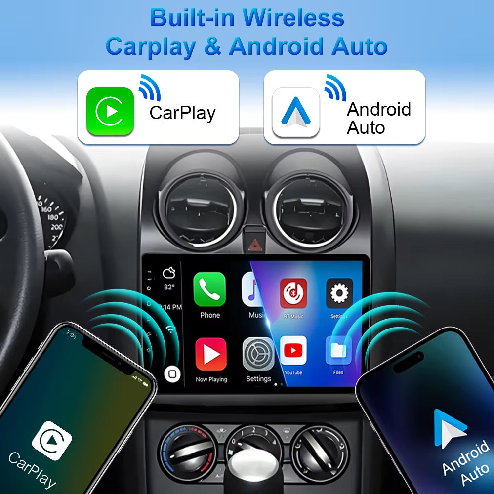 Android 16 for Nissan Qashqai 1 J10 2006 -2013 Auto Radio Stereo Multimedia Player GPS Navigation Car DVD High-Performance CPU